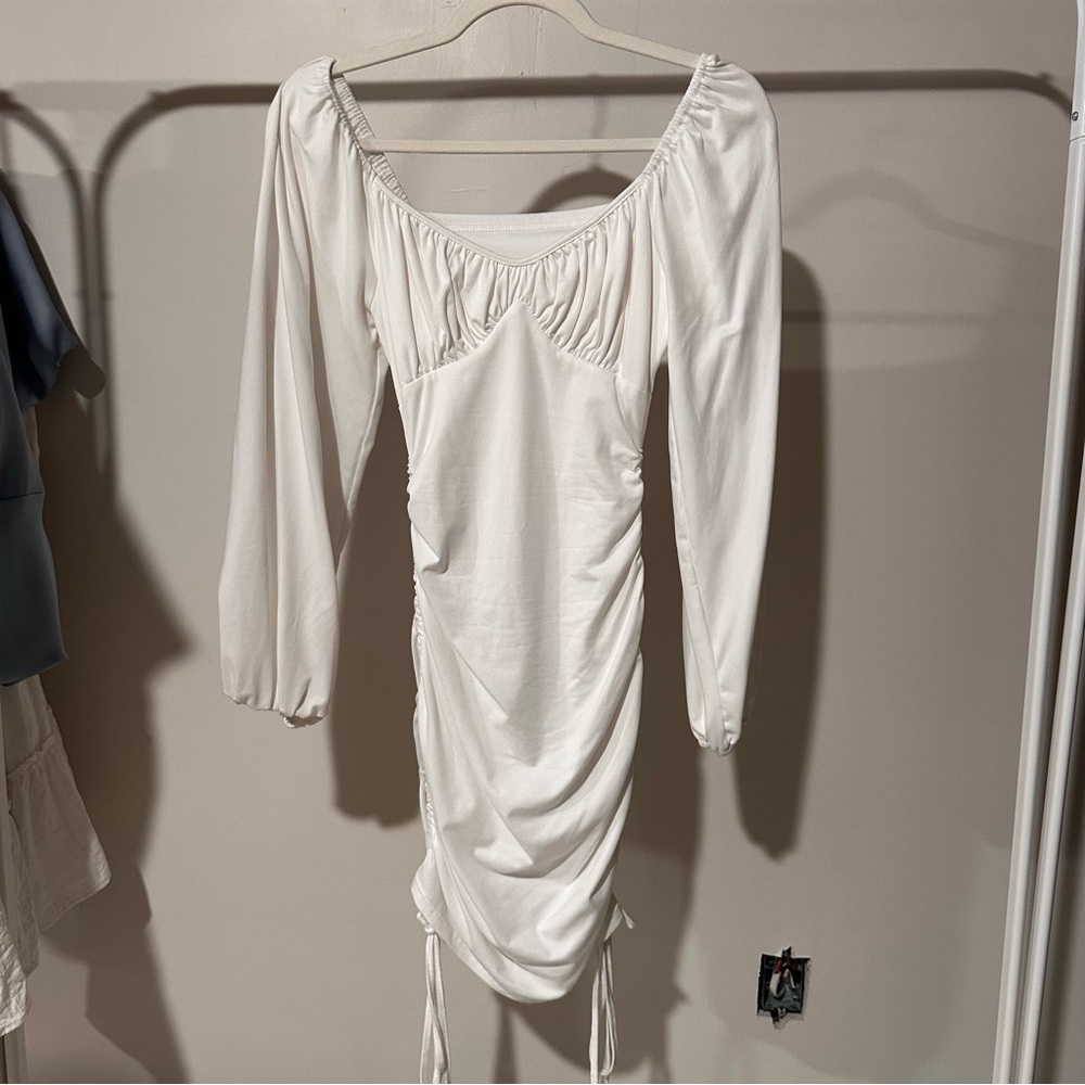 ❤️SHEIN Elegant Long Sleeve White Dress